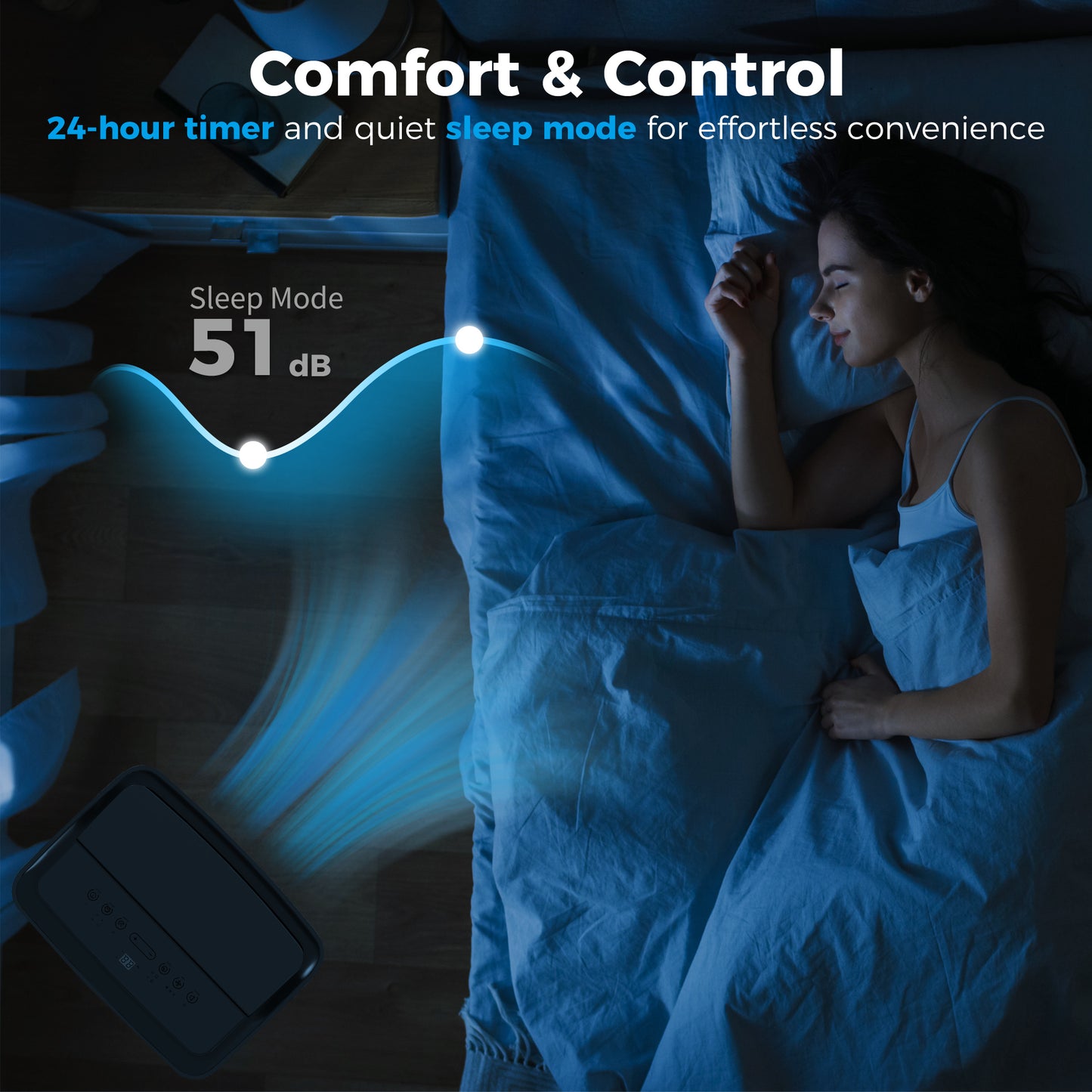 Portable Air Conditioner 12000 BTU BTU, 4-in-1 Air Conditioning Unit, Dehumidifier, Cooling, Fan, Child Lock, 35 m²