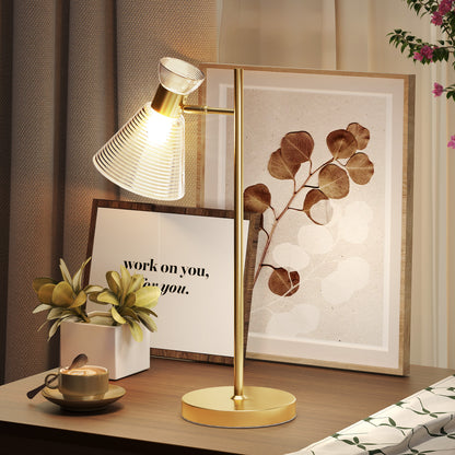Modern Table Lamp, Bedside Lamp with Adjustable Flower-Shaped Head and E27 Socket for Living Room Bedroom Study