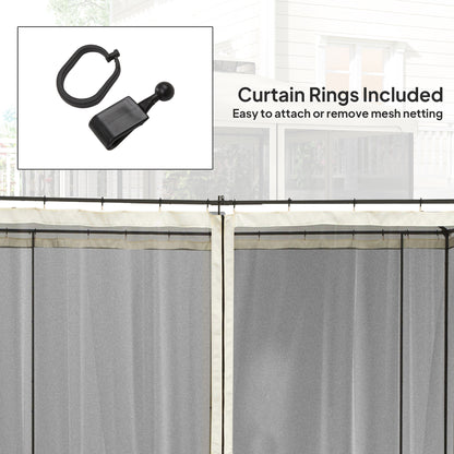 302 x 207cm Universal Replacement Mesh Sidewall Netting for Patio Gazebos and Canopy Tents, (Sidewall Only) Cream White