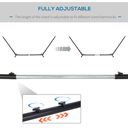 3.1–3.8m Adjustable Universal Hammock Stand Metal Frame Garden Camping Picnic Outdoor Patio Replacement – Stand Only