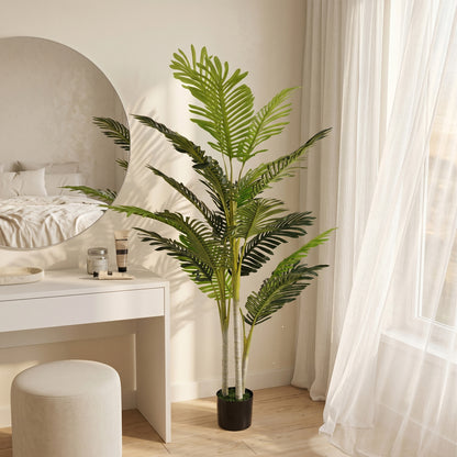 2 Ball Topiary Tree in Pot for Home Decor, Artificial Plant for Home Office, Living Room Decor, Dark Green
