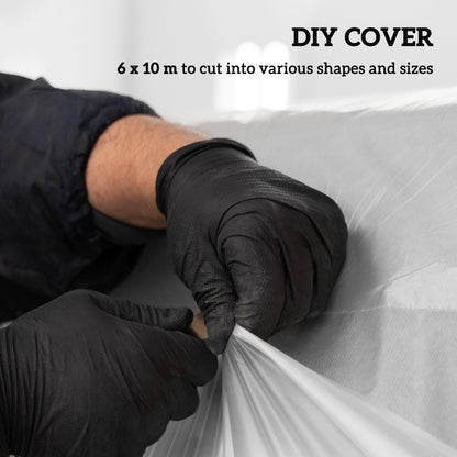 6 X 10m Heavy Duty (150um/6mil) Polyethylene Greenhouse Cover Replacement, UV Resistant Waterproof Plastic Polytunnel Cover