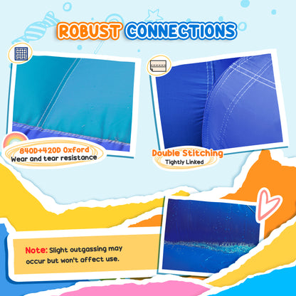 5 in 1 Bouncy Castle for Children with 550W Blower, Water Slide, Splash Pool, Jumping Area, Climbing Wall, Cannon
