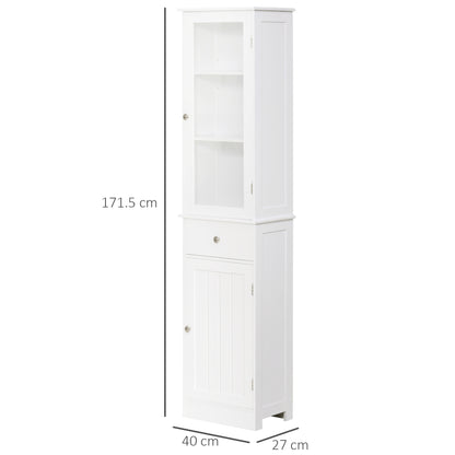 Slim Freestanding Bathroom Storage Cabinet – White