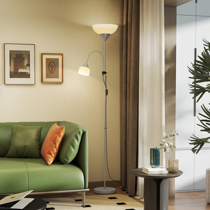 LED Floor Lamp for Living Room, 180cm Tall Standing Lamp, Mother and Child Uplighter with Adjustable Gooseneck