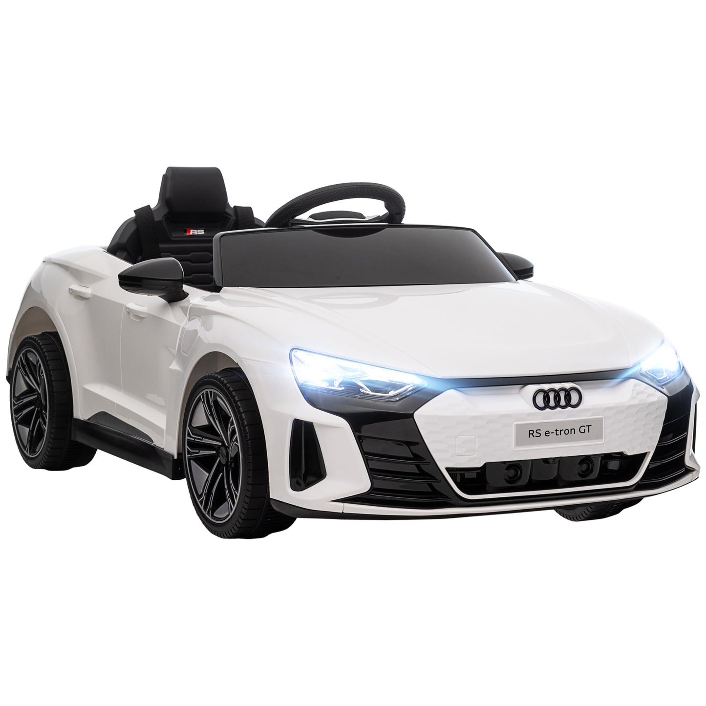 Audi Licensed 12V Kids Electric Ride-On, with Remote Control, Suspension System, Lights, Music, Motor - White