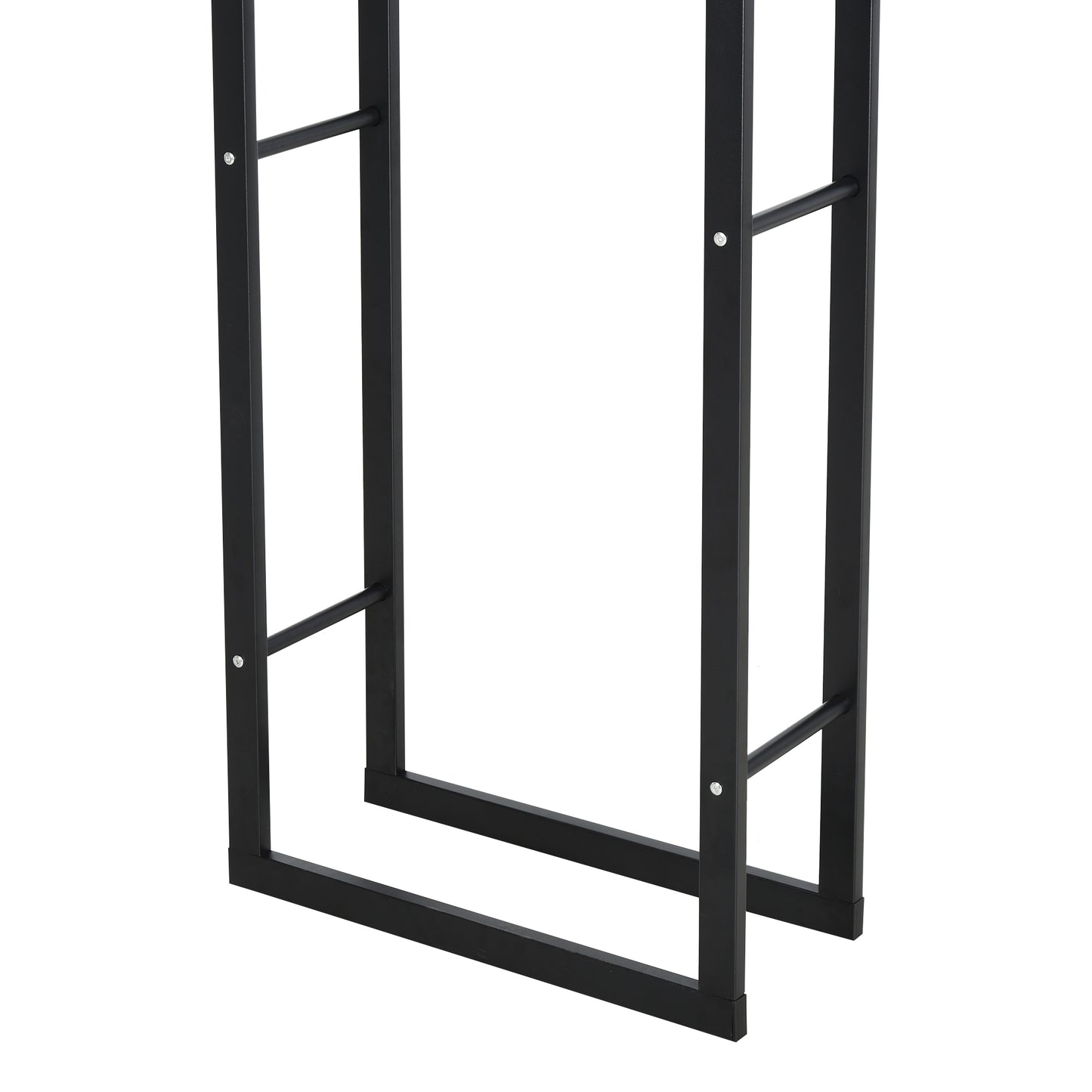 Metal Firewood Log Holder Tall Firewood Rack Indoor Outdoor Fireplace Wood Storage Shelf with Side Rails, Rust-Resistant