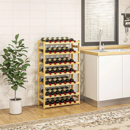 42 Bottle Wooden Wine Rack - Natural Finish