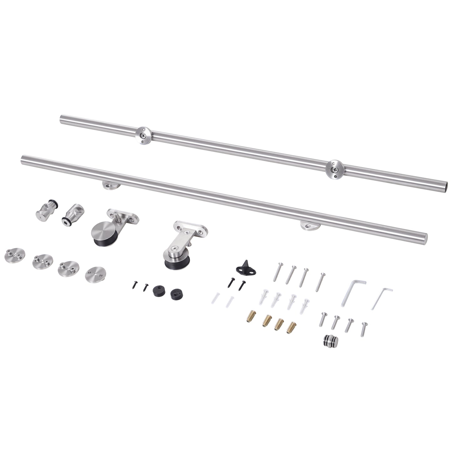 Wooden Sliding Door Kit Stainless Steel Smooth Operation Hardware Track Kit System Unit For Single Door 2000mm