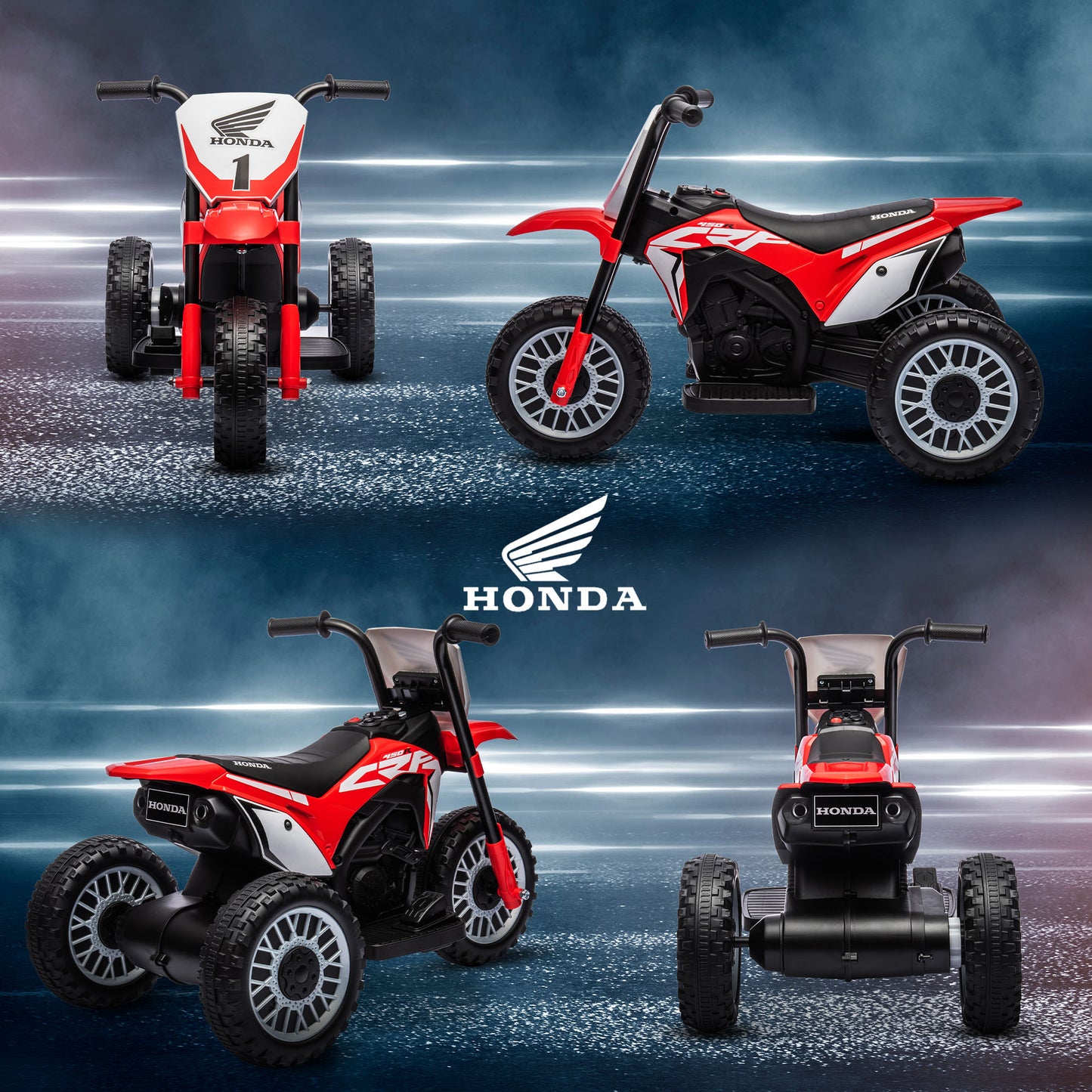 6V Kids Motorbike, Three-Wheel Kids Electric Motorbike with Horn, Startup Sound for Ages 18-36 Months - Red
