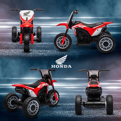6V Kids Motorbike, Three-Wheel Kids Electric Motorbike with Horn, Startup Sound for Ages 18-36 Months - Red