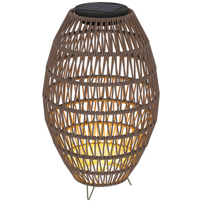 Rattan Solar Lamp, Garden Solar Lantern with Auto On/Off Light, IP44 Waterproof, Decorative Outdoor Rattan Lamp for Porch