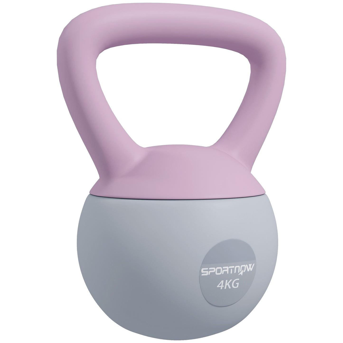 4KG Soft Kettlebell, Kettle Bell with Non-Slip Handle for Home Gym, Weight Lifting, Strength Training, Purple/Grey