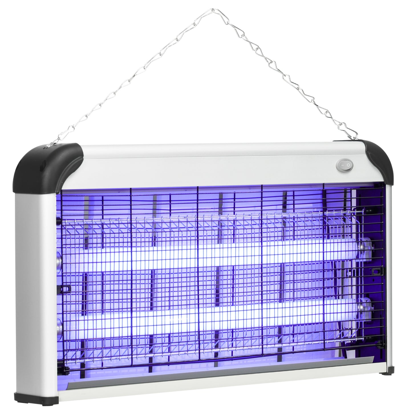 30W Electric Fly Zapper, Bug Zapper with UK Plug, 2 UV Bulbs, Hanging Chain, On/Off Switch and Removable Catch Tray