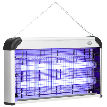 30W Electric Fly Zapper, Bug Zapper with UK Plug, 2 UV Bulbs, Hanging Chain, On/Off Switch and Removable Catch Tray