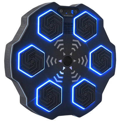 Music Boxing Machine, Smart Bluetooth Boxing Machine Wall Mounted with 9 Speeds & Modes, LED Lights, Punching Pad for Adults