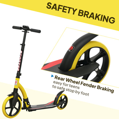 Foldable Kick Scooter with Double Shock Absorption and Big Wheels