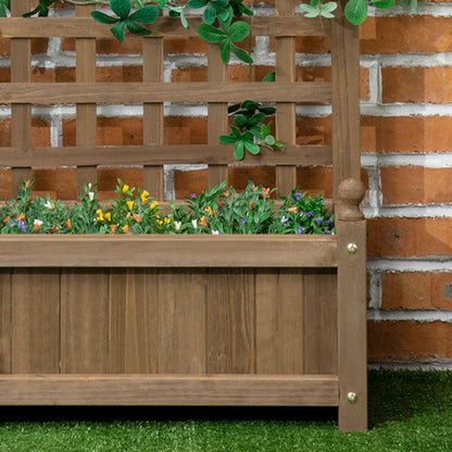 Garden Planters with Trellis for Climbing Vines, Wood Raised Beds for Garden, Flower Pot, Indoor Outdoor, Brown