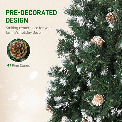 5FT Artificial Christmas Tree with Pine Cones, Holiday Home Xmas Decoration Automatic Open, Green