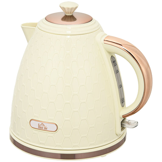 Electric Kettle, 1.7L, Fast Boil, 3000W Cordless Water Kettle with Removable Washable Anti-scale Filter, Beige