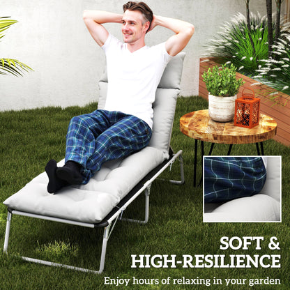 Sun Lounger Cushions Only, 190 x 56 x 10 cm Garden Lounge Chair Cushions, UPF20+ 220gsm Fabric