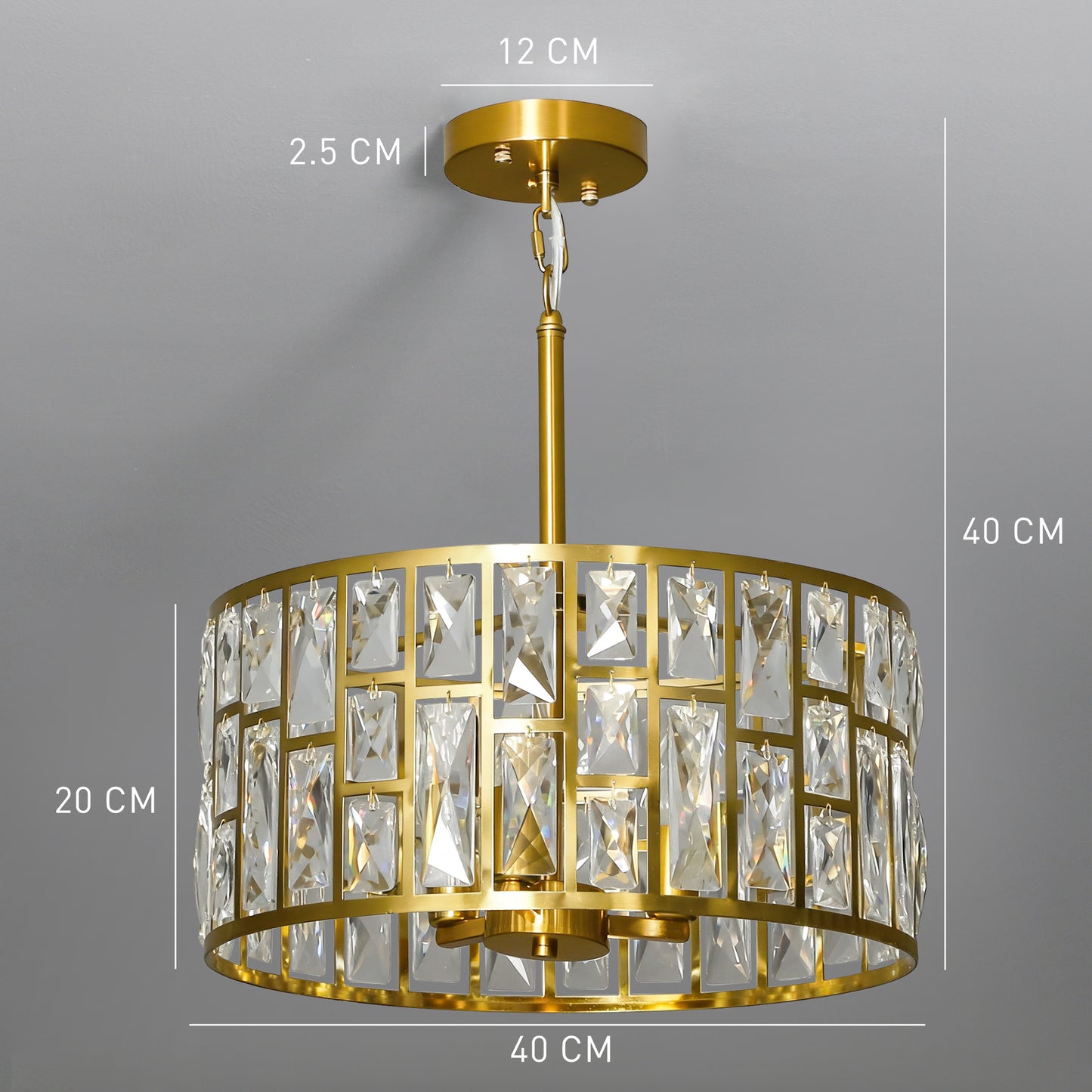 72 Glass Crystallite Chandelier - Gold-Tone