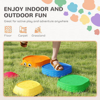5PCS Sensory Stepping Stones for Toddlers, Frog-Shaped Kids Stepping Stones Set with Anti-Slip Edging for Ages 2-8