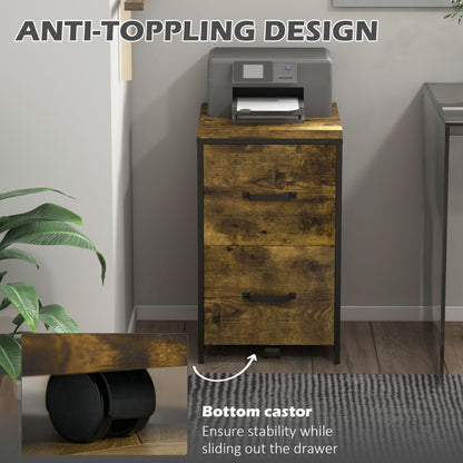 2-Drawer file Cabinet, Industrial filing cabinets for Home, Hanging File Folders, Vertical Home Office Organizer for A4 Size
