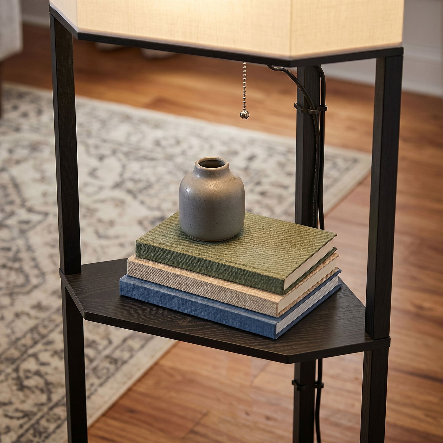 Corner Floor Lamp with Shelves and Lights, Modern Dimmable Standing Lamp with 3000K/4000K/6000K Colour Temperature