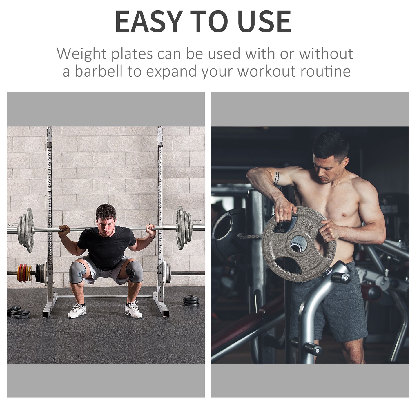 Set of 4 Cast Iron Weight Plate for 2 inch/5cm hole Dumbbell Handle Bar 15kg Dumbbell Plates Barbell Weight 2 x 5kg