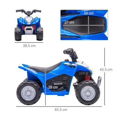 Honda Licensed Kids Electric Quad Bike, 6V ATV Ride On for Ages 1.5-3 Years, Blue