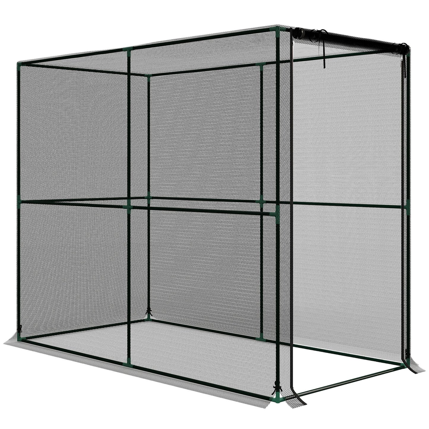 Fruit Cage Bird Netting, Brassica Cage Plant Protection Tent with Zipped Door, Anti Bird, Insects, Small Animals, Black