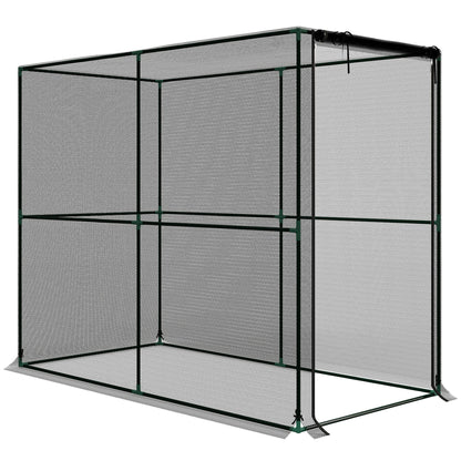 Fruit Cage Bird Netting, Brassica Cage Plant Protection Tent with Zipped Door, Anti Bird, Insects, Small Animals, Black