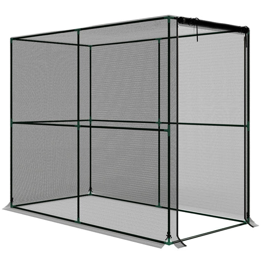 Fruit Cage Bird Netting, Brassica Cage Plant Protection Tent with Zipped Door, Anti Bird, Insects, Small Animals, Black