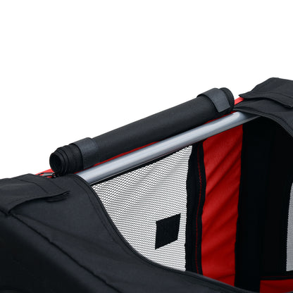 Bicycle Pet Trailer in Steel Frame-Red/Black