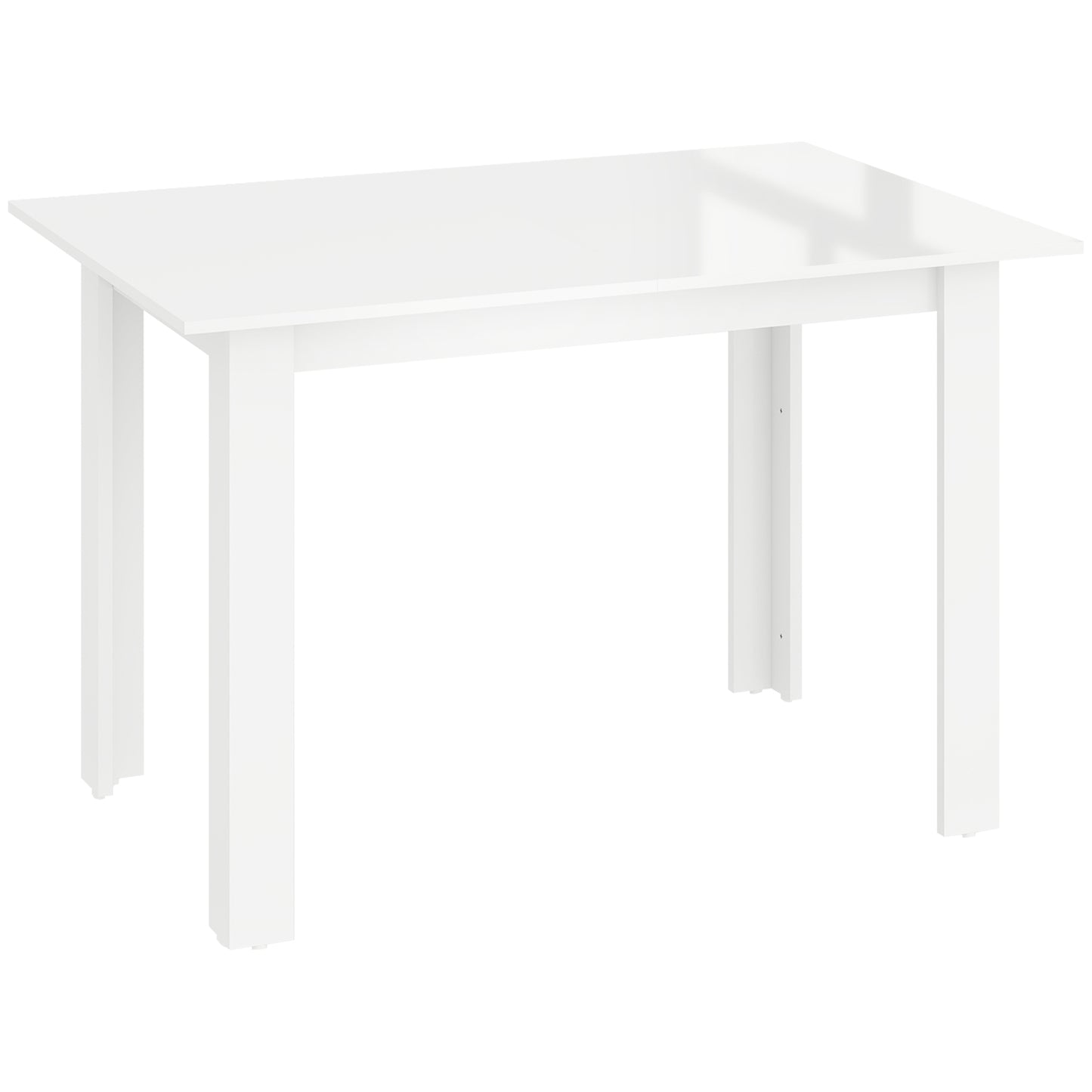 Extending Six-Person High Gloss Dining Table - White