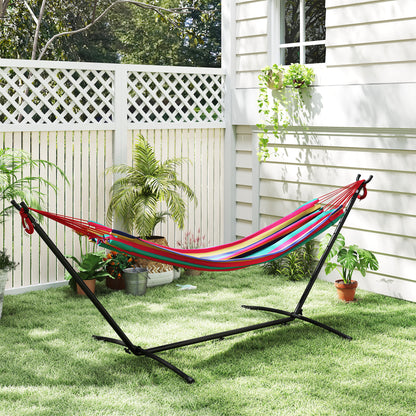 298 x 117cm Hammock with Stand Camping Hammock with Portable Carrying Bag, Adjustable Height, 120kg Load Capacity
