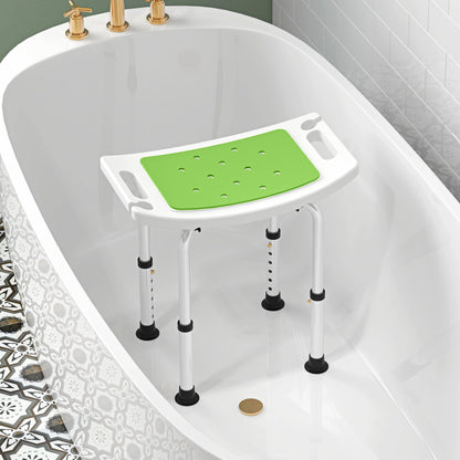 Shower Chair, Adjustable Height Shower Stool with Aluminium Frame and Non-Slip Feet