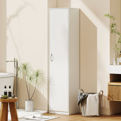 180cm Tall Kitchen Cupboard, Freestanding 5-Tier Pantry Storage Cabinet with Adjustable Shelf, White