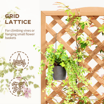 Wooden Planter with Trellis, Freestanding Raised Bed for Garden with Lattice, Outdoor Planter Box for Climbing Plants, Vines
