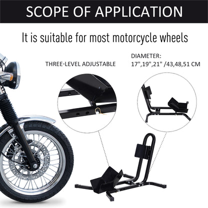 Metal Motorcycle Motorbike Wheel Chock Locking Stand System 17", 19", 21"/43, 48