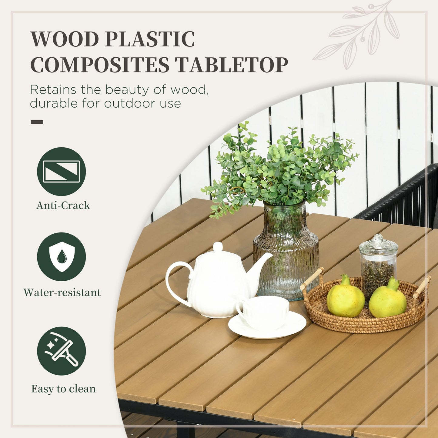 4 Seater Rattan Cube Garden Furniture Set, Rattan Dining Set with Cushions