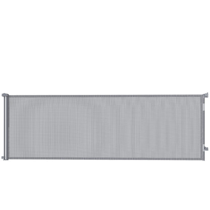 Retractable Dog Gate, Extends to 300 cm Wide & 104 cm Tall, Mesh Pet Gate Single Hand Operation, for Stairs Doorways