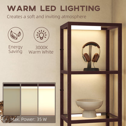 Four-Shelf Floor Lamp - Dark Brown