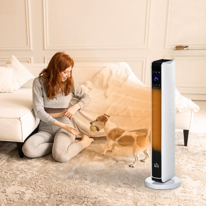 1100W/2200W Space Heater with 65° Oscillation, Electric Heater with 2 Heat and Fan, 8-Hour Timer