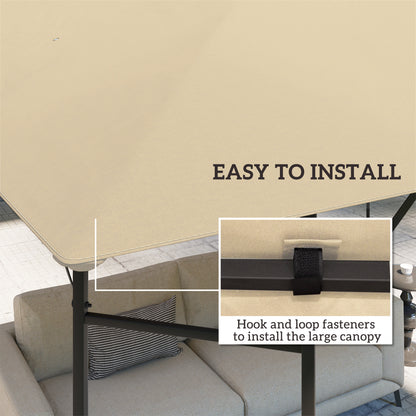 3 x 3(m) Gazebo Canopy Replacement Cover, Garden Gazebo Roof Replacement with Drain Holes, Water Resistant PVC Coating
