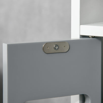 Modern Bathroom Storage Cabinet, Freestanding Tall Bathroom Cabinet with Open Shelves and 3 Cupboards with Door