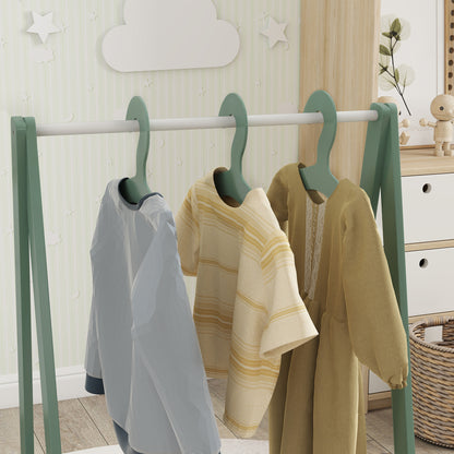 Baby Clothing Rack with Hangers, Storage Shelf for Bedroom, Leaf Theme, for Ages 3-6, Green