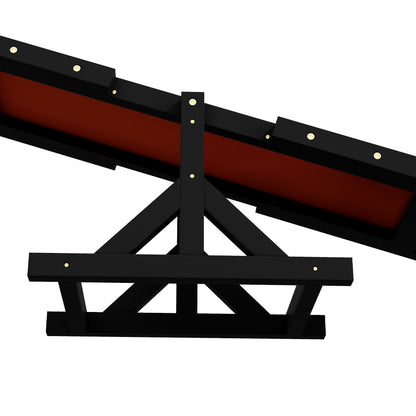 Wooden Pet Seesaw for Big Dogs, Dog Agility Equipment with Anti-Slip Surface - Black