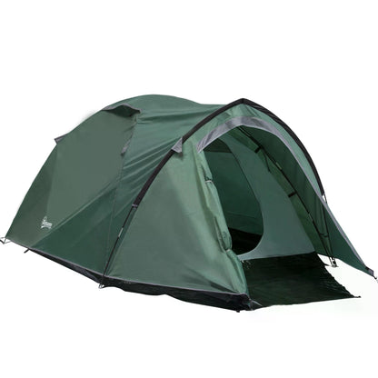 Dome Tent for 3-4 Person Family Tent with Large Windows Waterproof Green